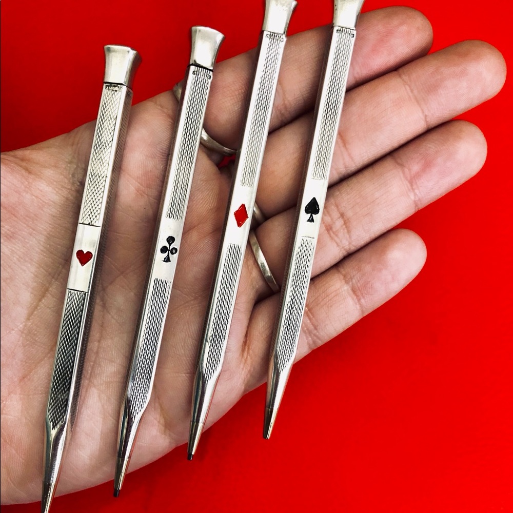 ⭐️💲SOLD💲⭐️ Vintage TIFFANY & Co Germany Sterling Silver bridge Pencils SET - Picture 3 of 13